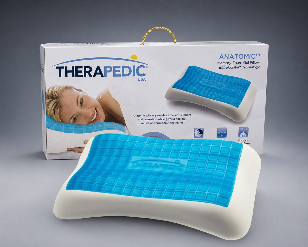 Anatomic® Memory Foam Gel Pillow in its retail packaging